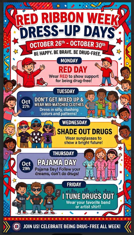 Red Ribbon Week, Dress-Up Days - Oct. 26 to Oct. 30, 2026