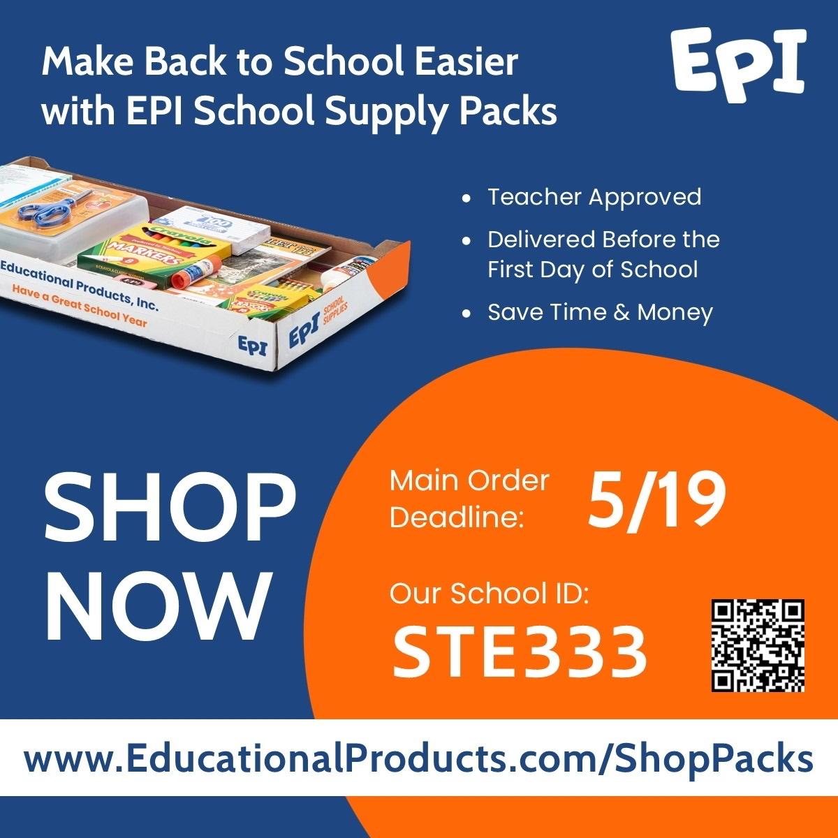 EPI school supply packs flyer