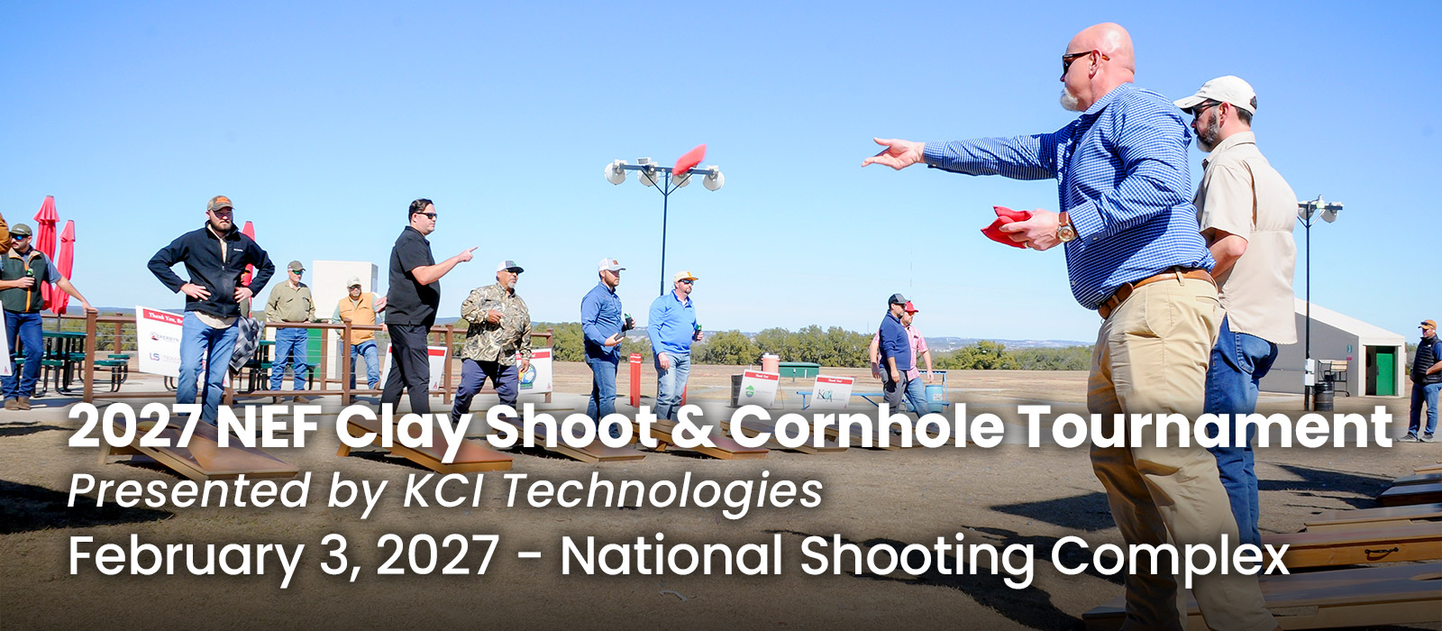 2027 NEF Clay Shoot and Cornhole Tournament, February 3, 2027, The National Shooting Complex