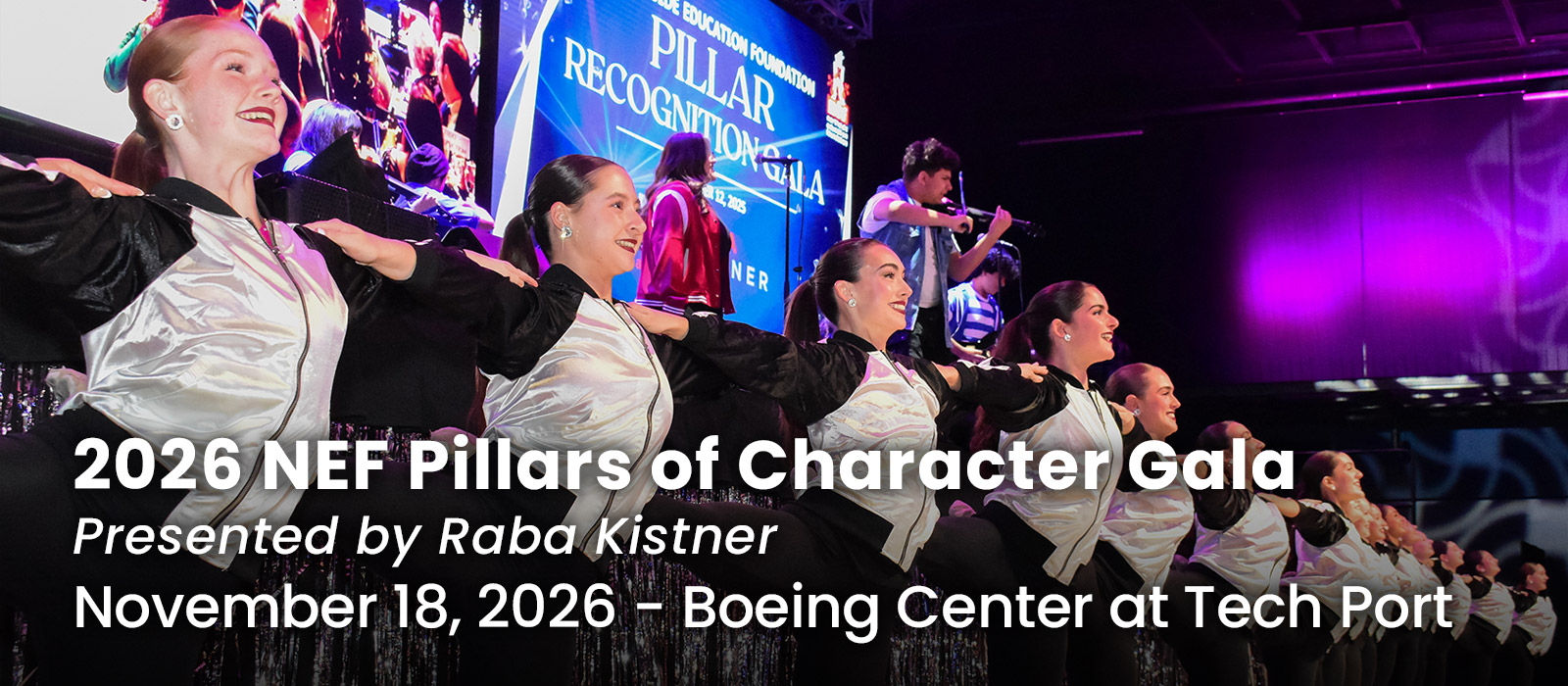 2026 NEF Pillars of Recognition Gala, November 18, 2026, at The Boeing Center at Tech Port