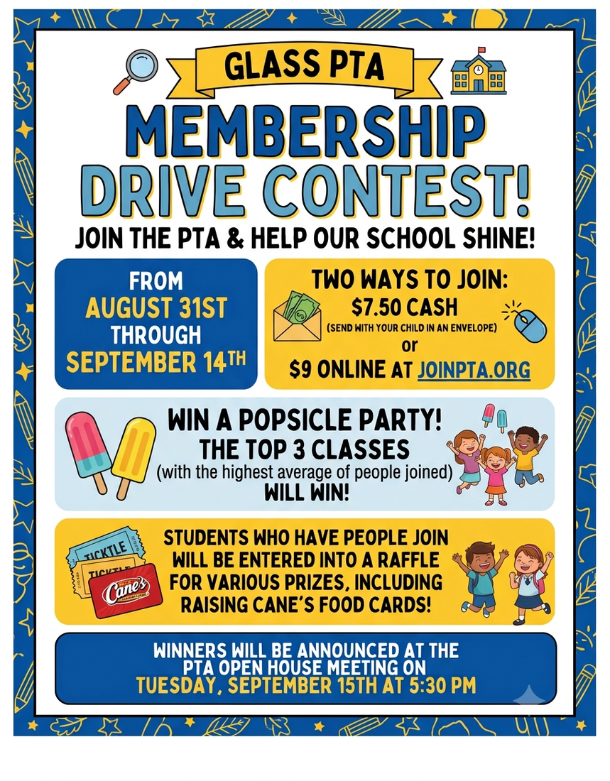 PTA flyer with contest event's details
