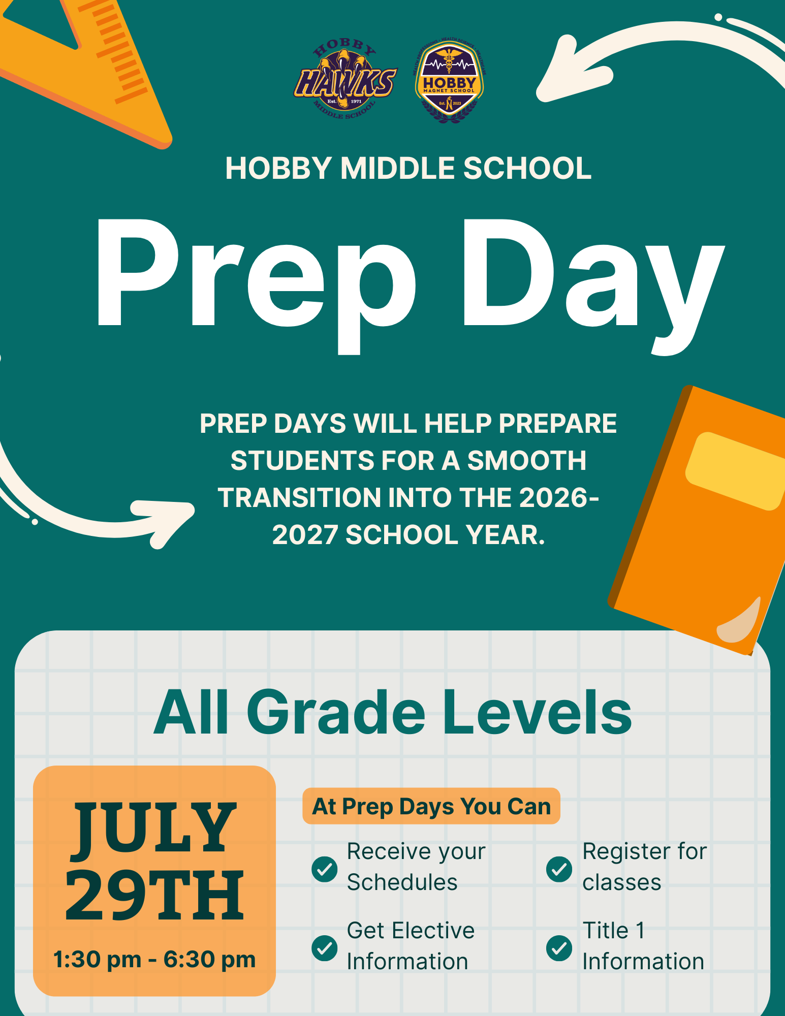 green-and-orange-bold-School-community-back-to-school-Prep day-flyer