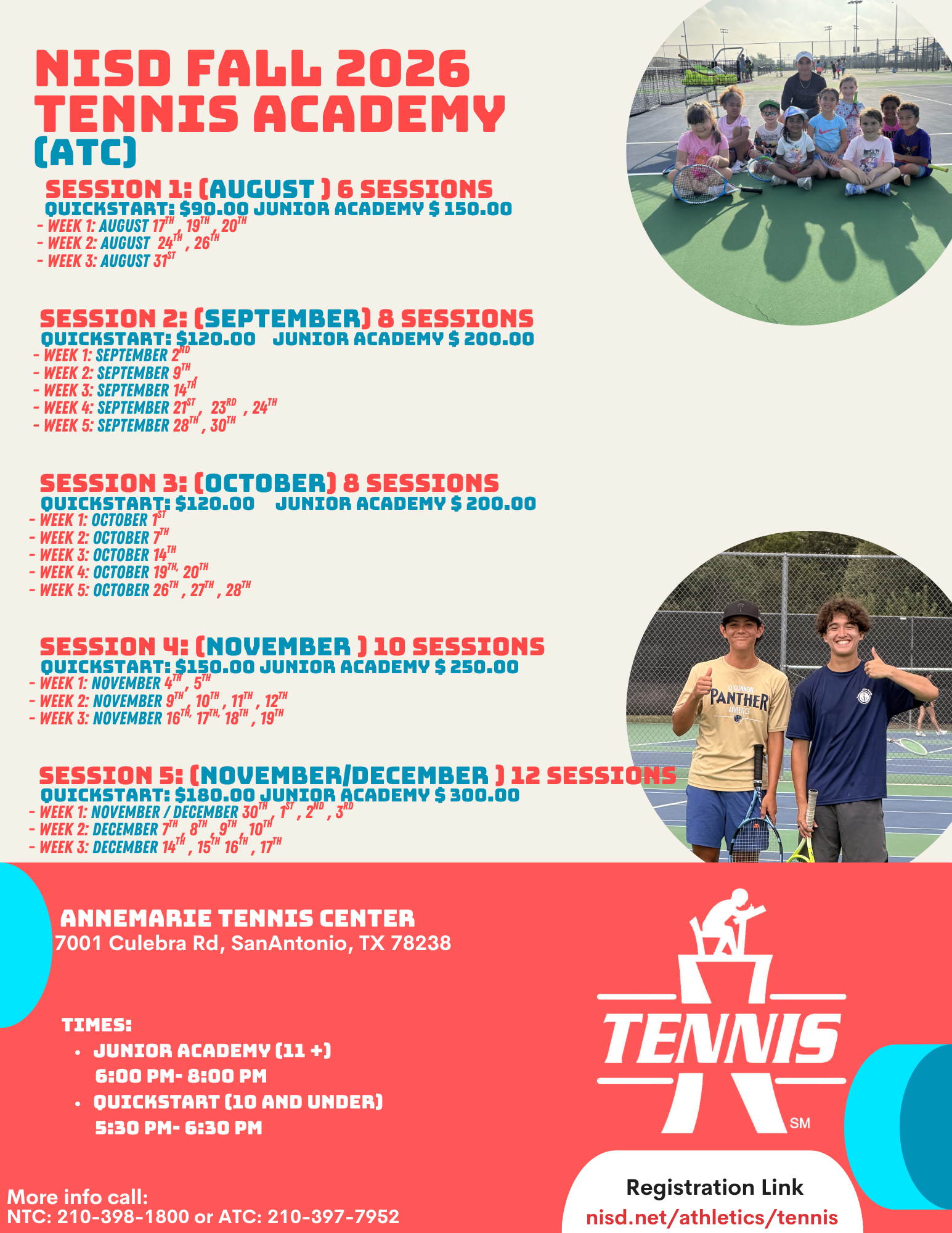 AnneMarie Tennis Center Fall Academy