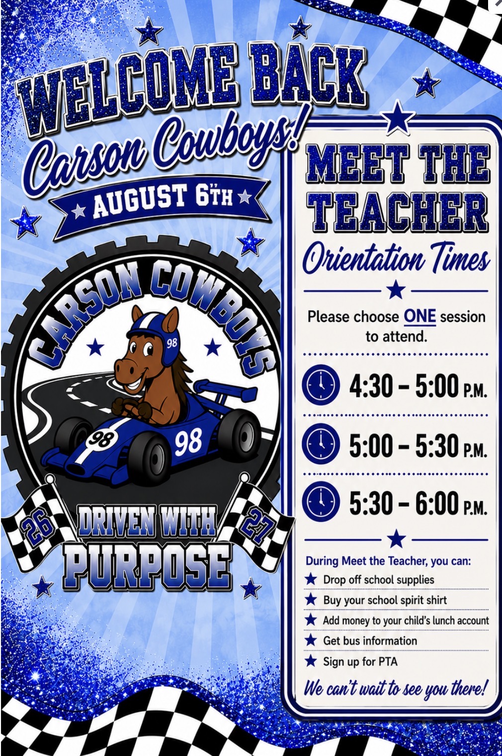 Meet the Teacher at Carson Elementary - flyer