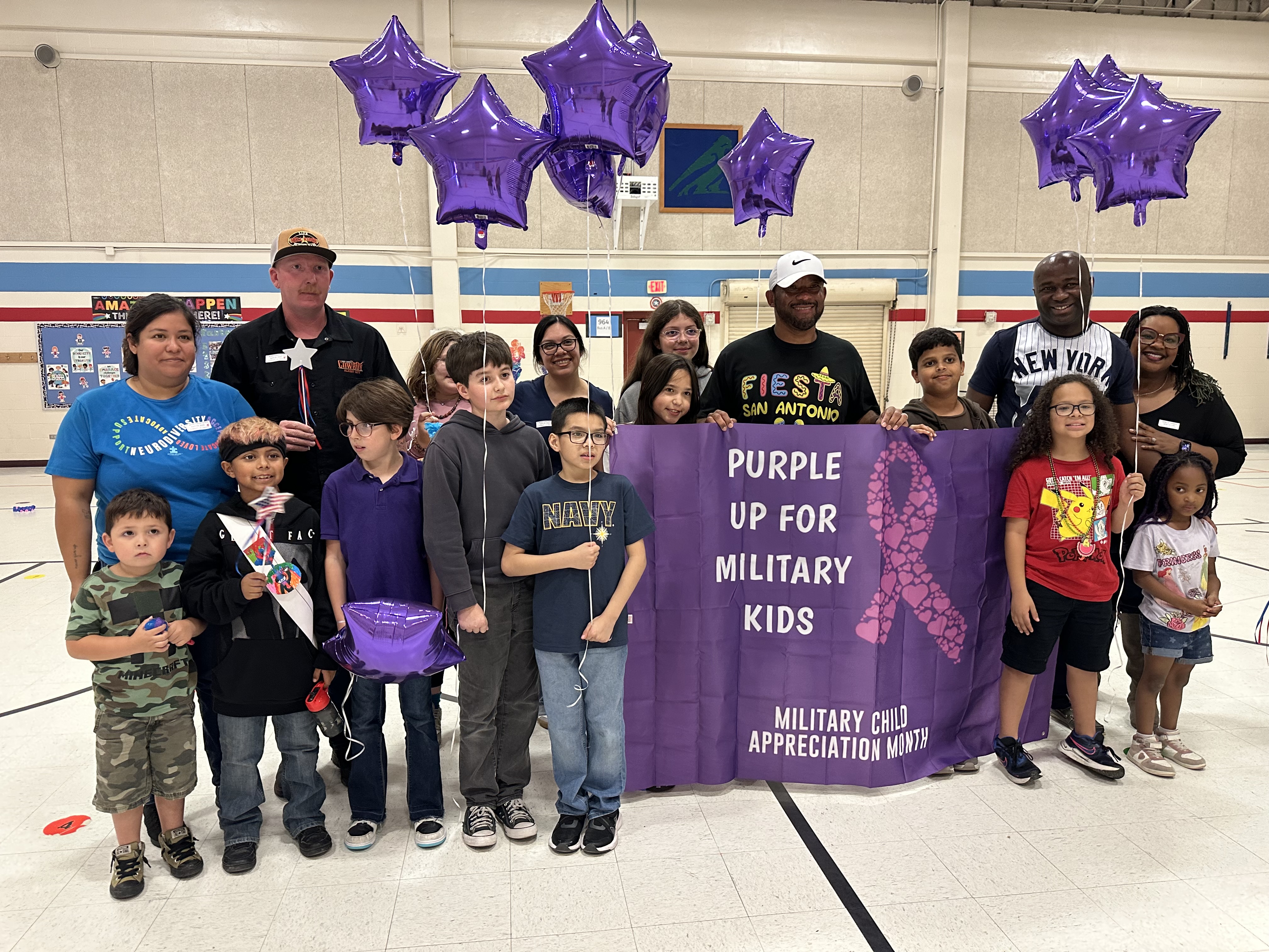 Another group shot of the purple up parade