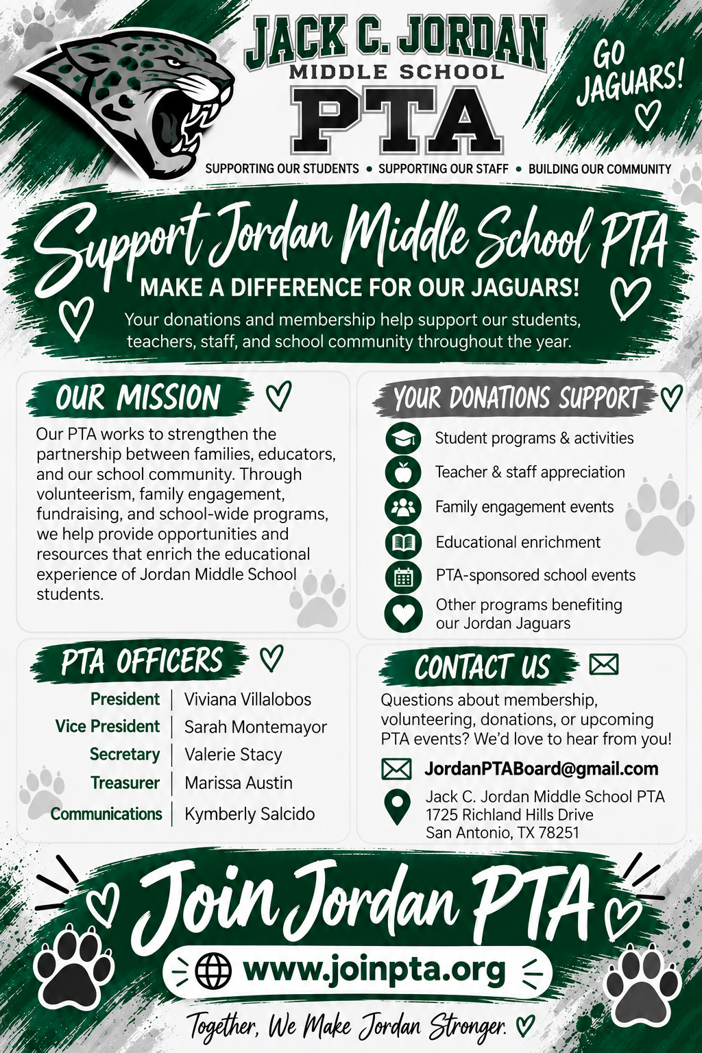 jordan PTA support flyer
