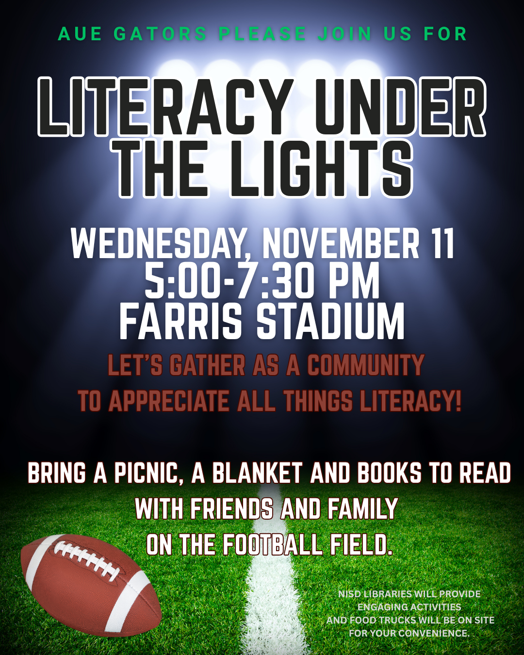 literacy under the lights flyer