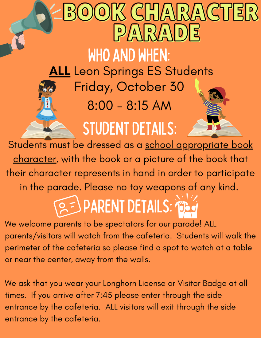 book character parade flyer