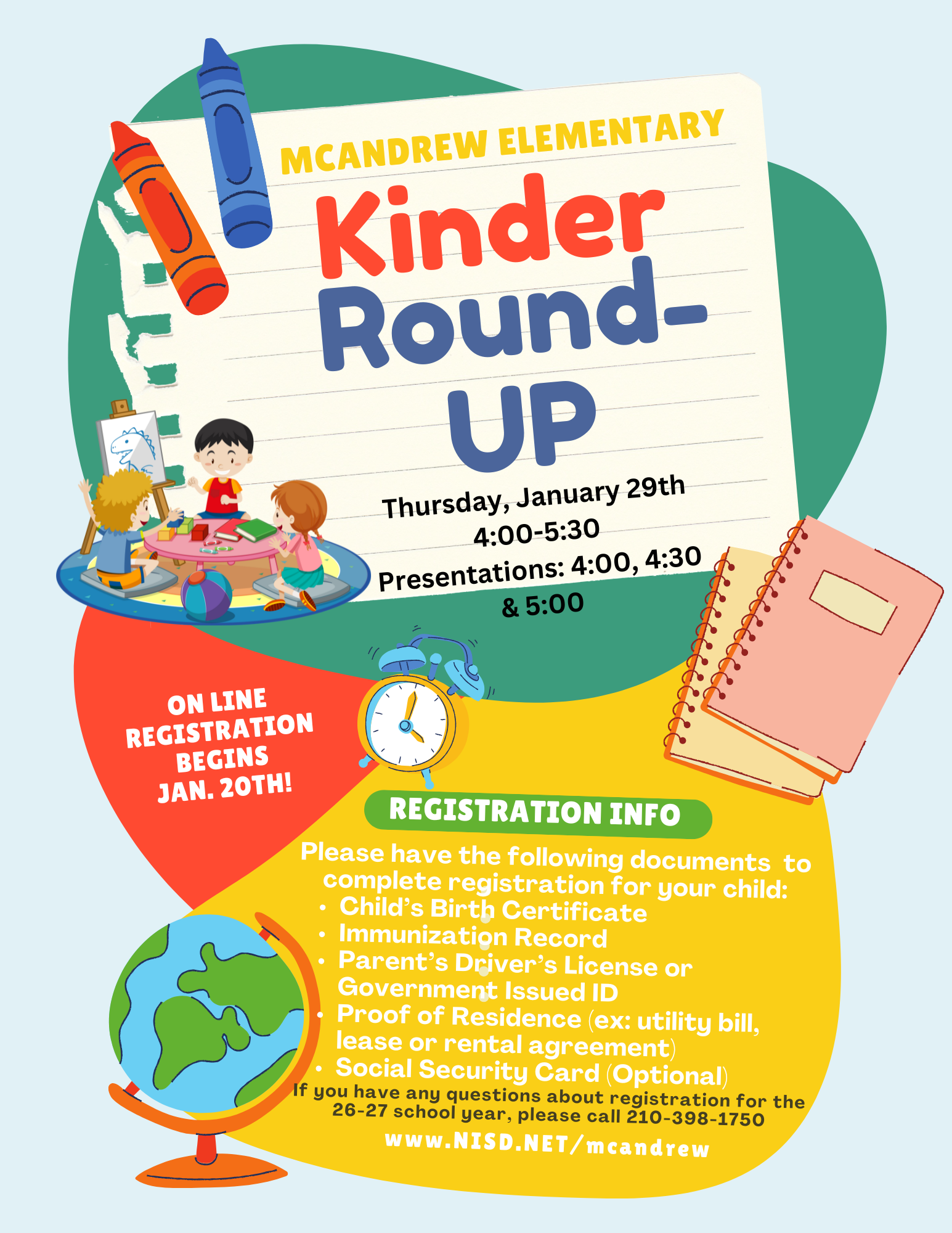 Kinder Round-Up flyer with the same information.