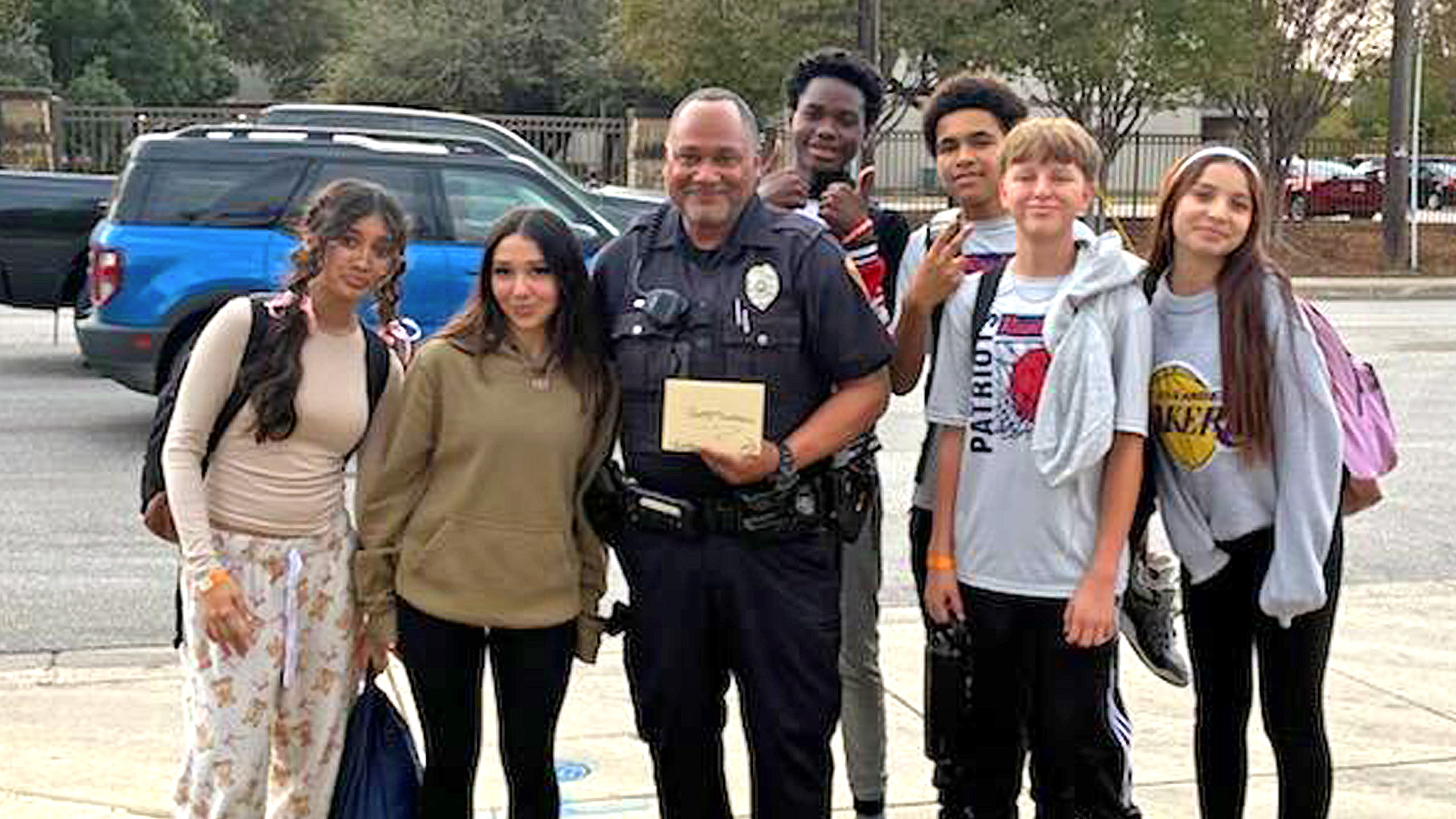 Students with Officer Smith