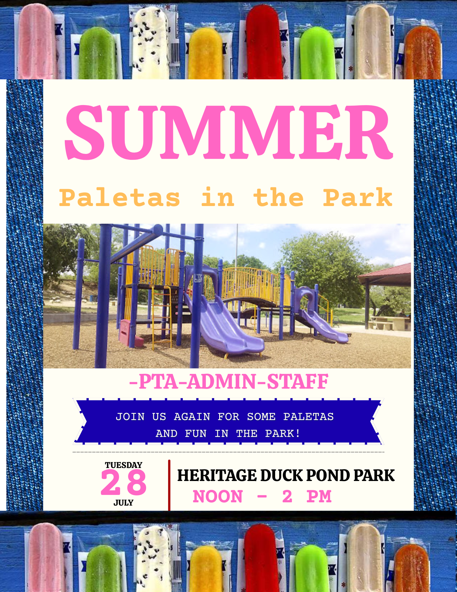 Paletas in the Park Flyer
