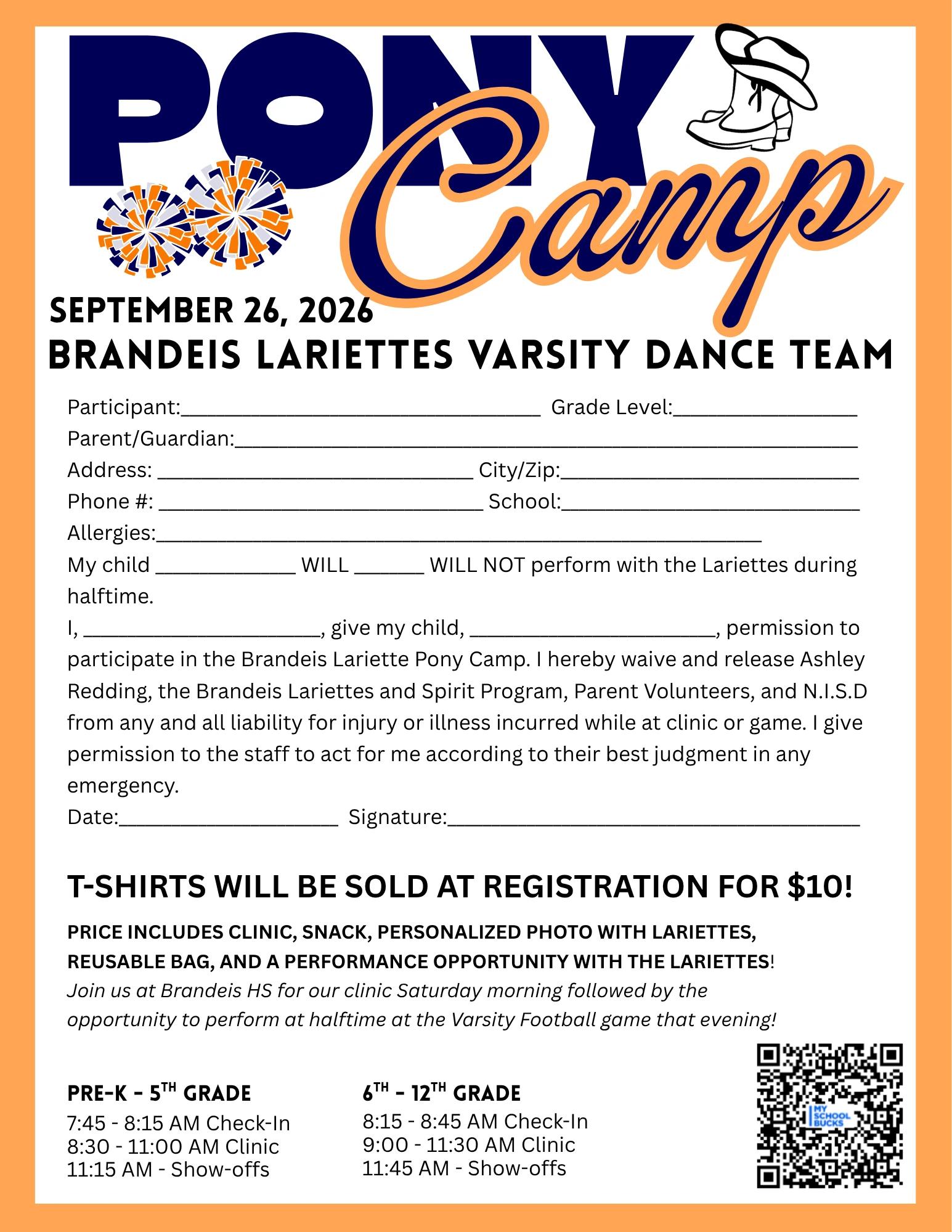 Pony Camp Sign Up
