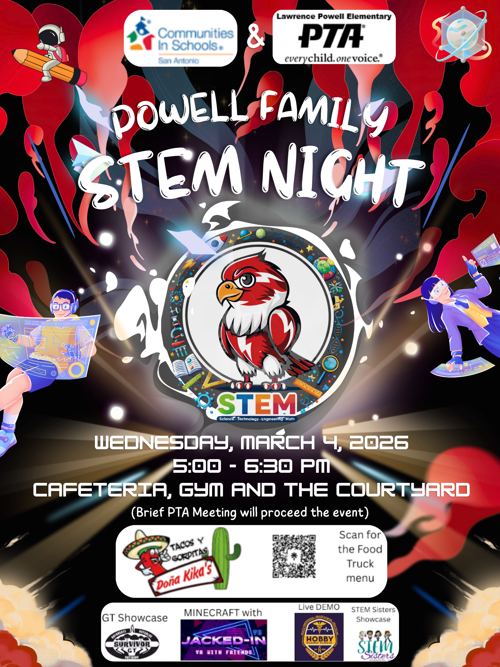 STEM Night flyer with information about the event