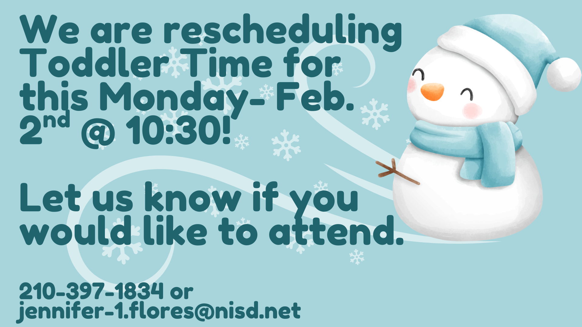 Elrod Library Toddler Time - Rescheduled Monday, February 2, 2026 at 10:30 am to 11:30 am