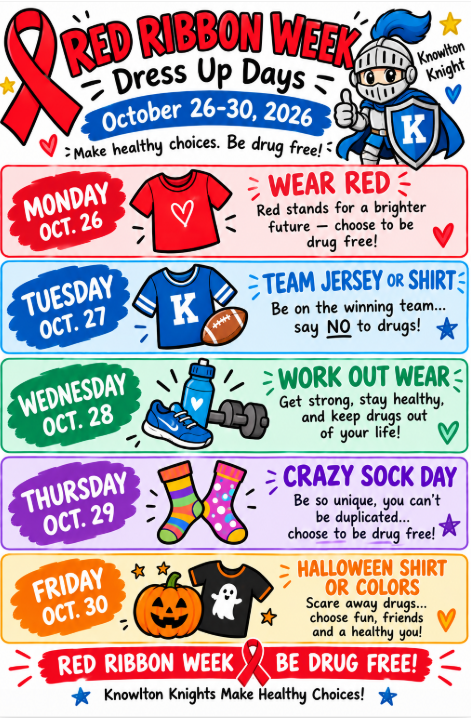 Red Ribbon Week - Oct. 26-30, 2026 - Semana Del Listón Rojo