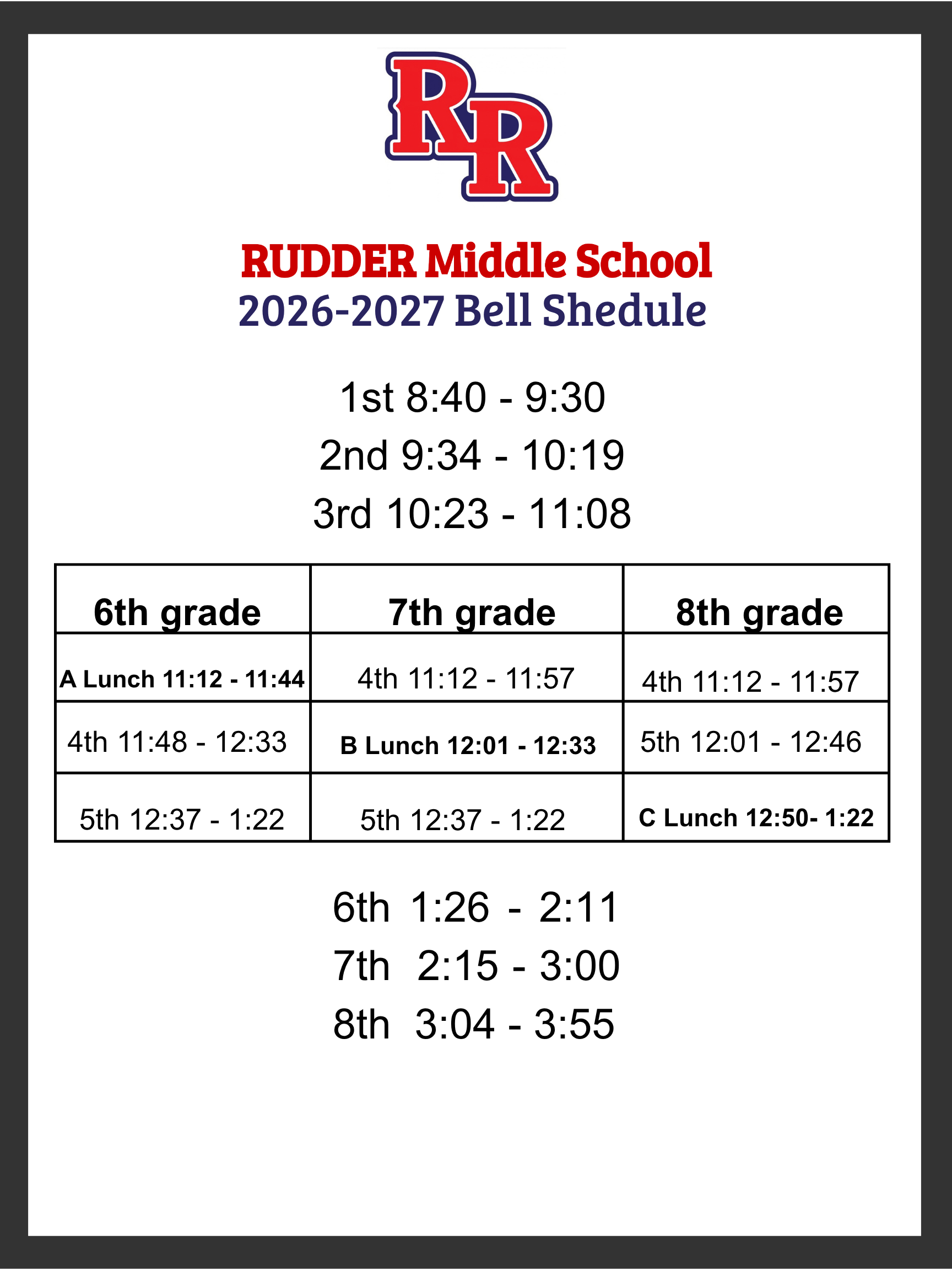 Bell Schedule 