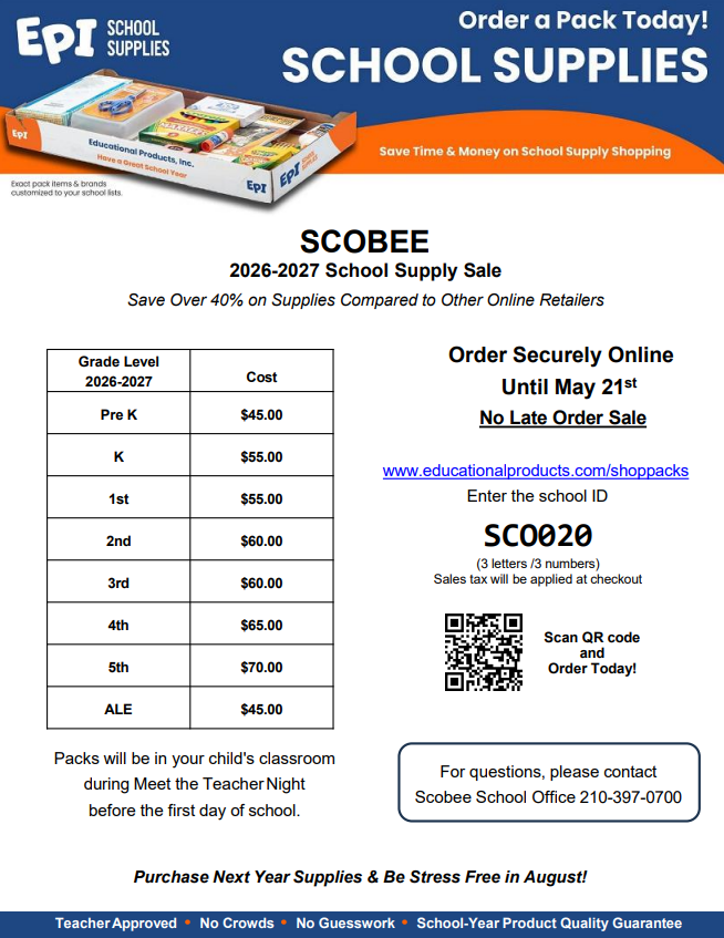 school supplies flyer