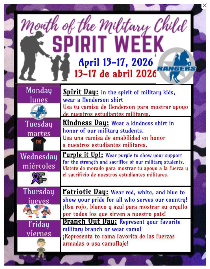 Month of Military child flyer