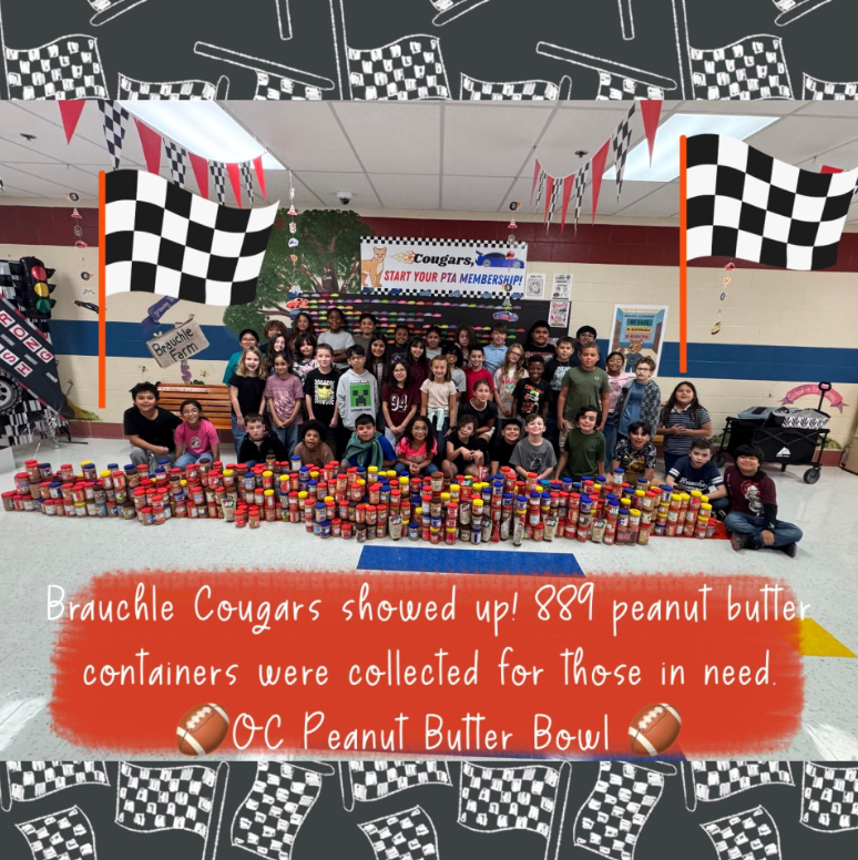 photo of a group of students with donations