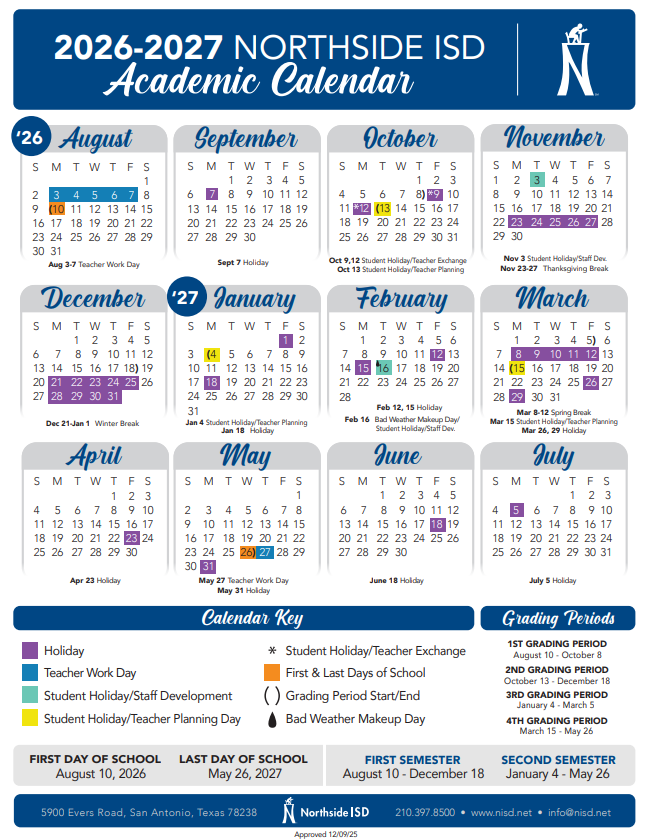 NISD Calendar 