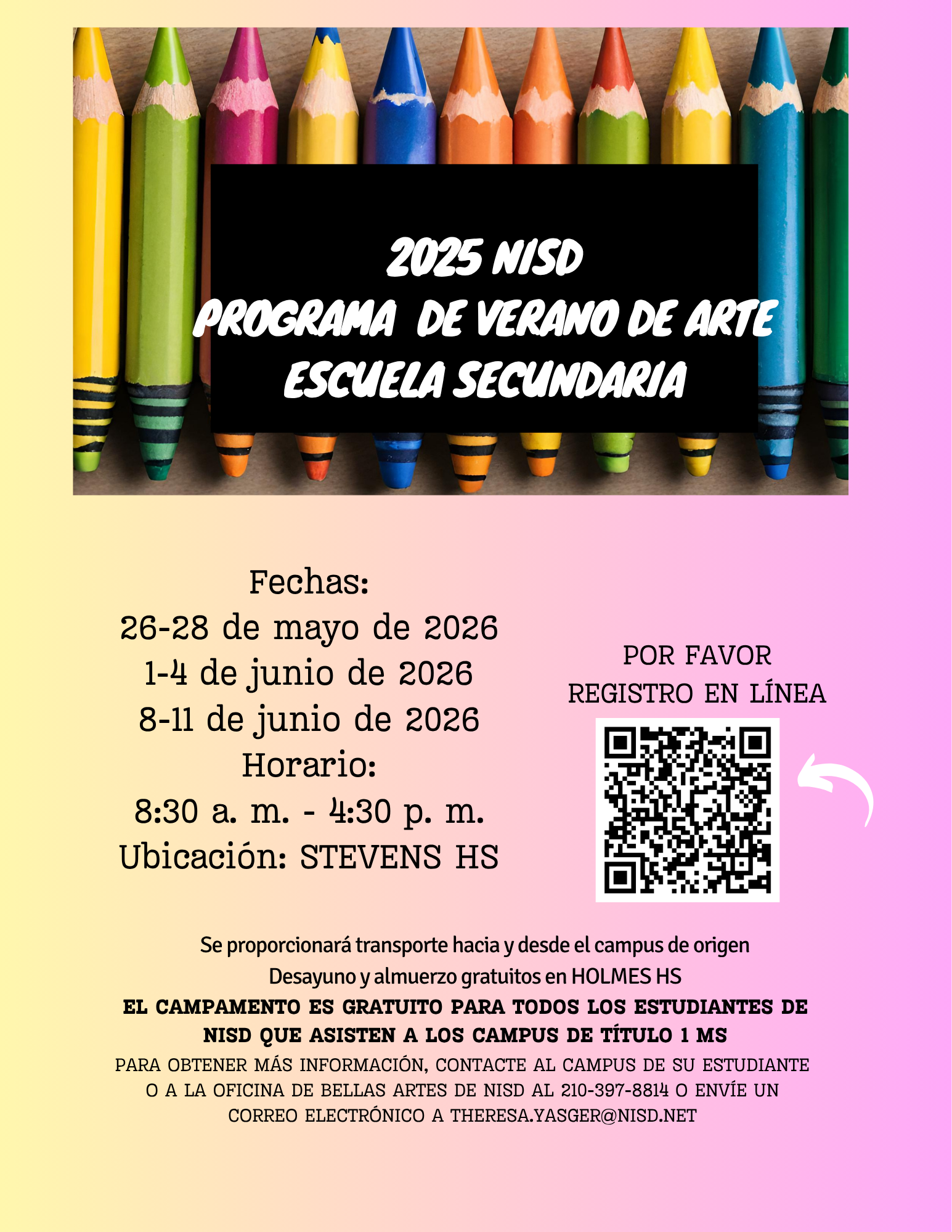 Middle School Summer Art Camp 2026 - Northside ISD