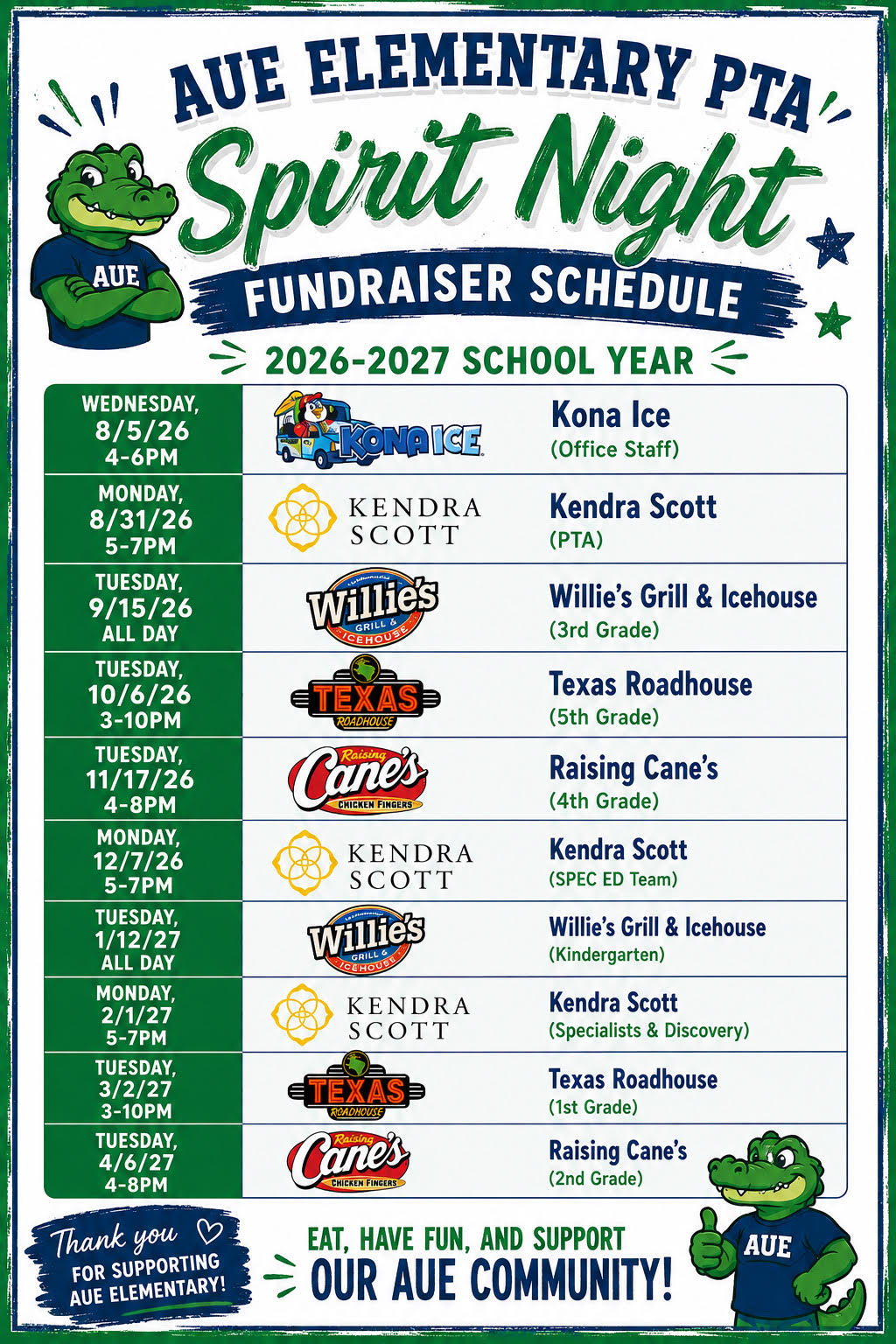 spirit night flyer