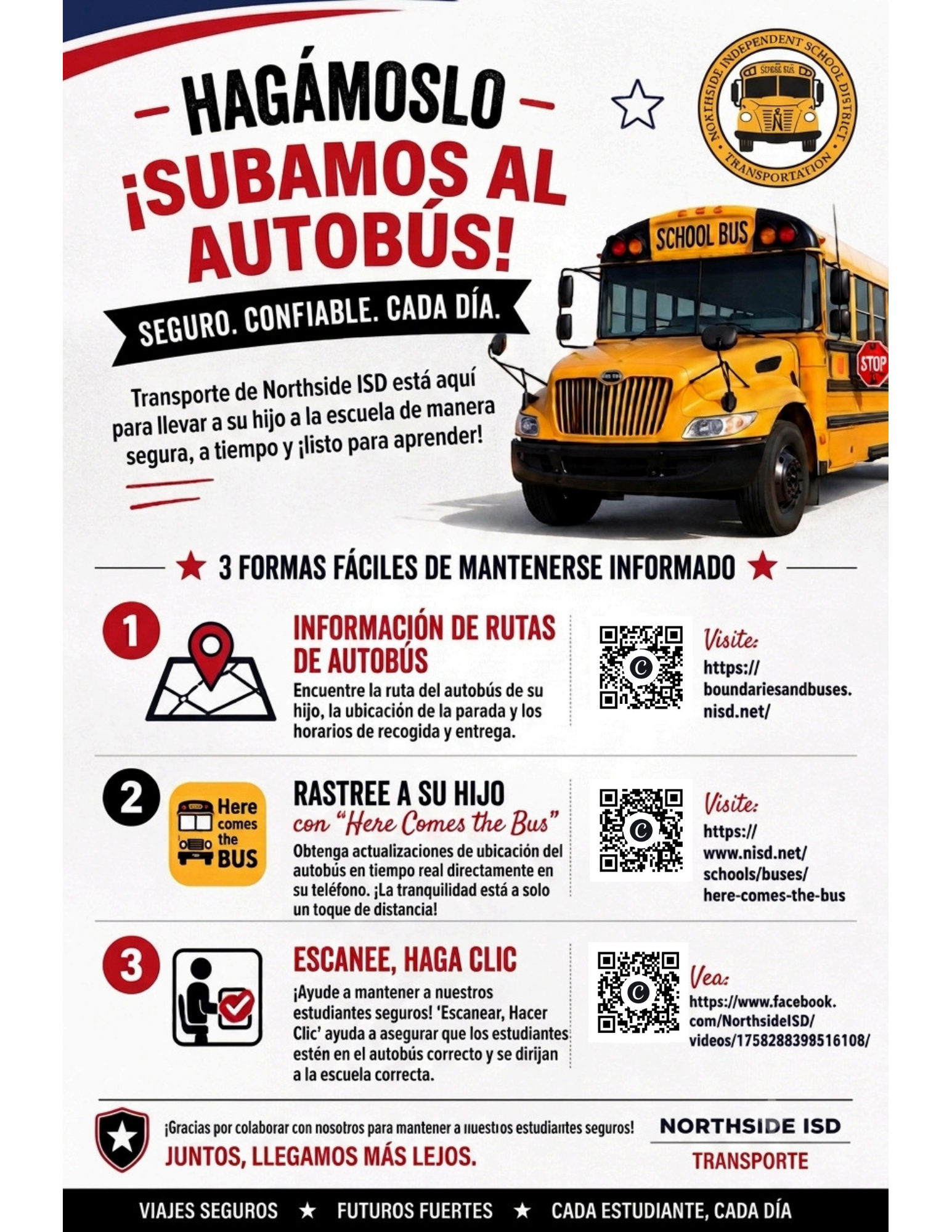 Transportation flyer in Spanish