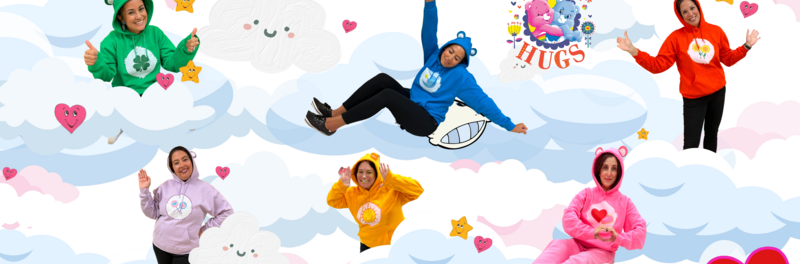 Franklin Support team in care bear hugs sweatshirts
