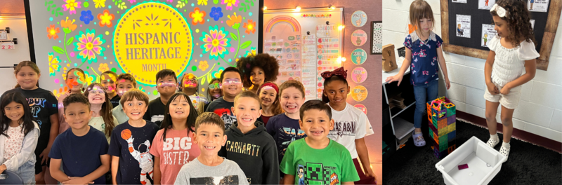 Collage of students at Chumbley ES for the Extracurricular page