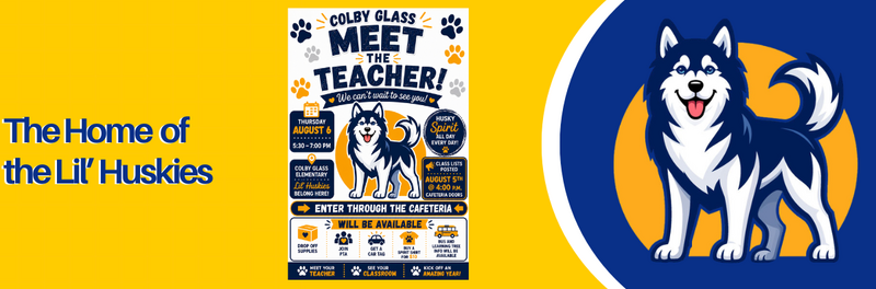 Meet the teacher flyer and school mascot