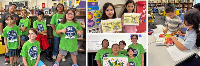 Meadow Village Students in library