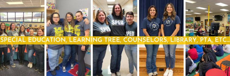 displaying pictures, of staff members interacting with students, school counselors interacting with SAPD officers  and the Special Education team