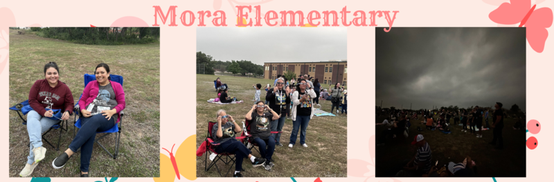 Mora elementary staff enjoying the solar eclipse at Mora