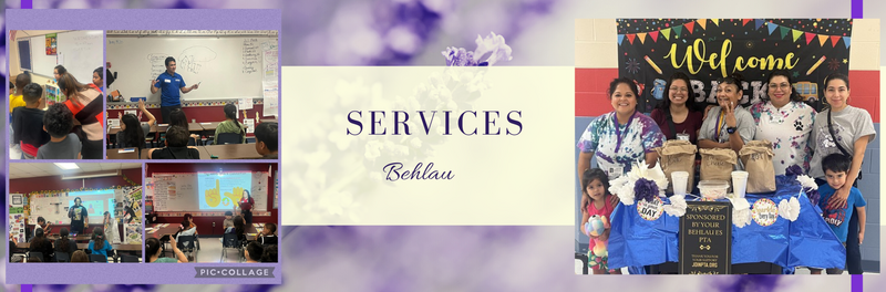 Behlau services banner pictures of career day and of behlau pta 