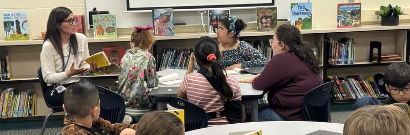Librarian having a small group lesson.