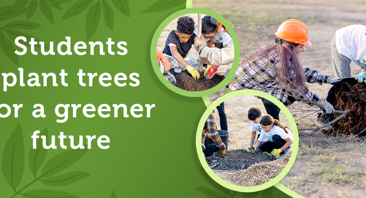 Students plant trees for a greener future