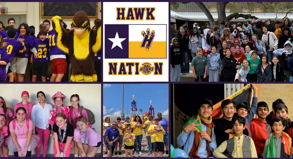 Photo collage of Hobby Middle School Students and activities