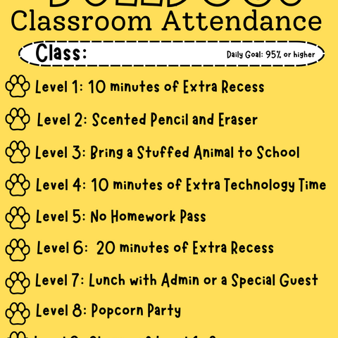 Classroom Attendance Incentive 