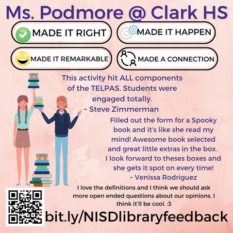 student and staff comments about TELPAS cafe