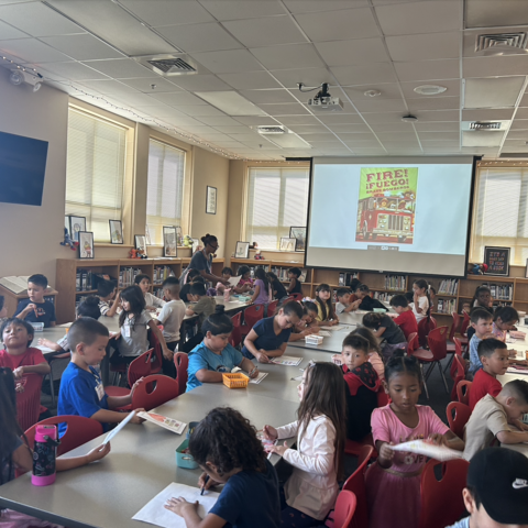 Writing thank you cards to firefighters 