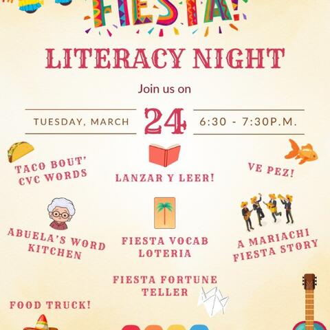 FIESTA literacy night flyer