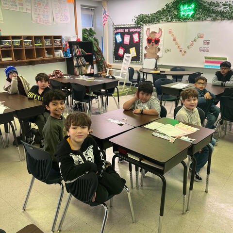 Cardboard arcade students