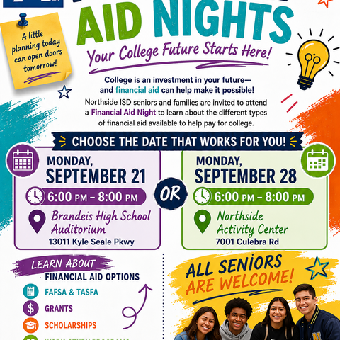 Financial Aid Nights, Sept. 21 and Sept. 28.