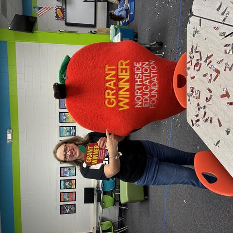 Mrs. Colwell winning a NEF grant! 