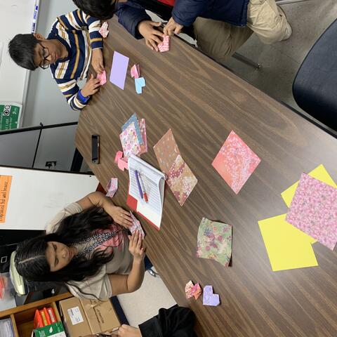 Origami Club Students and Teacher