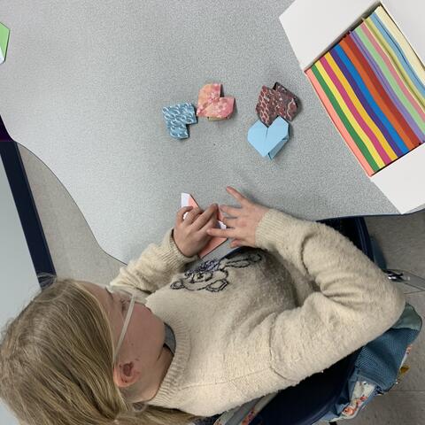 Origami Club Student