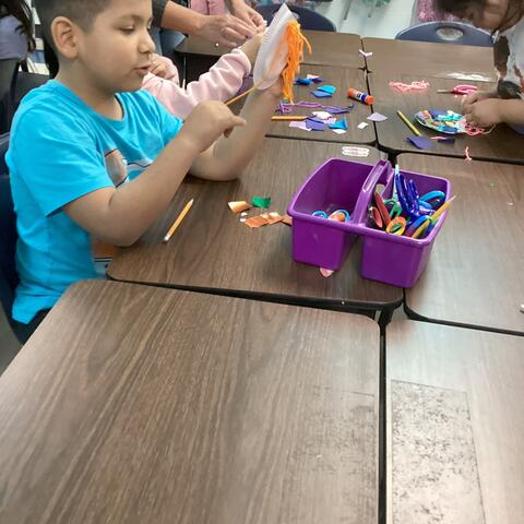 Student working on his craft.