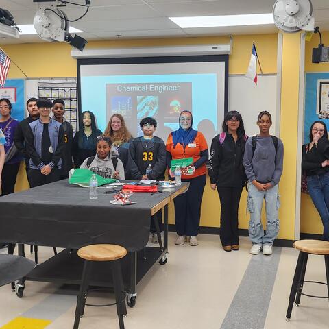 Dr. Abu Lail from UTSA spoke to students during this week's Lunch-and-Learn presentation.