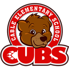 Cable Elementary Cubs logo, showing a bear cub's face surrounded by the name of the school