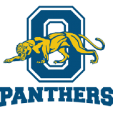 O'Connor Panter Logo Block letter O with gold prowling panther
